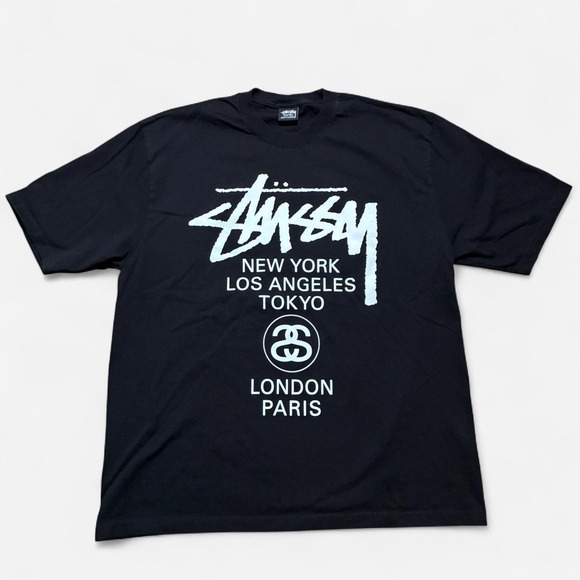 Stussy Other - Black Stüssy world tour T-shirt Streetwear
